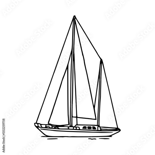 ketch rigged sailboat outline