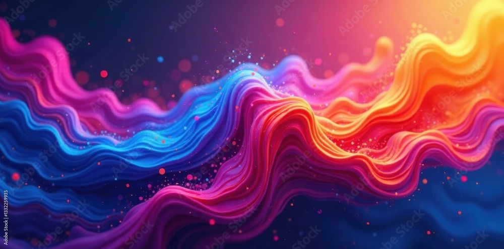 Obraz premium Vibrant, swirling abstract shapes Dynamic color gradients, fluid forms , amorphous, abstract art