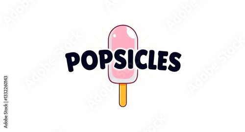 Colorful Popsicles Illustration - Summer Ice Cream Logo Design

