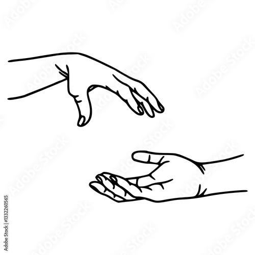 helping hands outline graphic