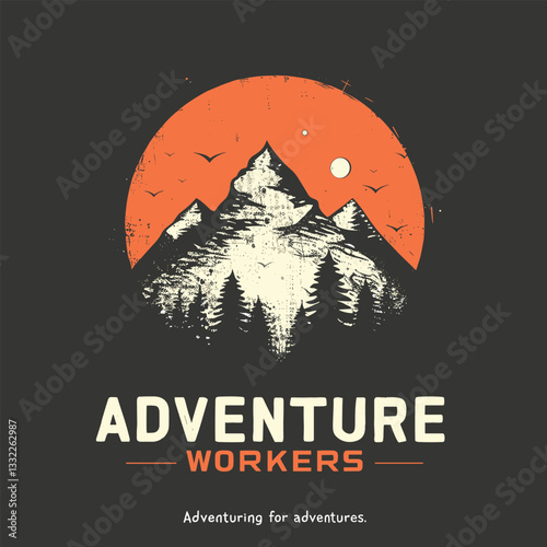 Highking and camping t-shirt design vector.