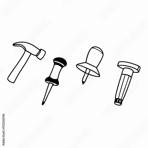 push pin isolated on white