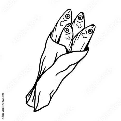 bundle of sardines illustration