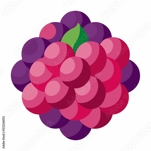 abstract berry cluster with rounded modern edges