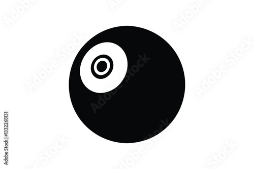Silhouette of a classic billiard ball vector art illustration.eps