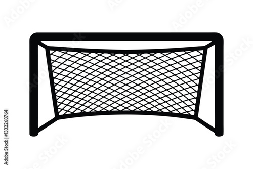 Silhouette of a classic soccer goal net vector art illustration.eps