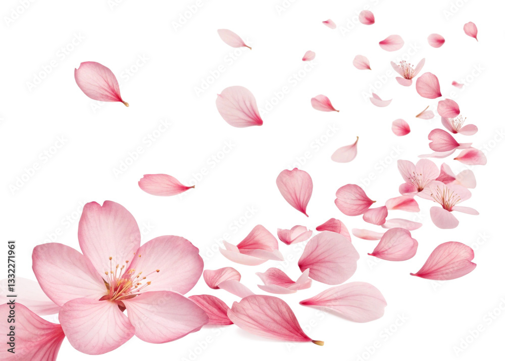 delicate pink cherry blossoms and petals floating gracefully in the air
delicate pink cherry blossoms and petals floating gracefully in the air