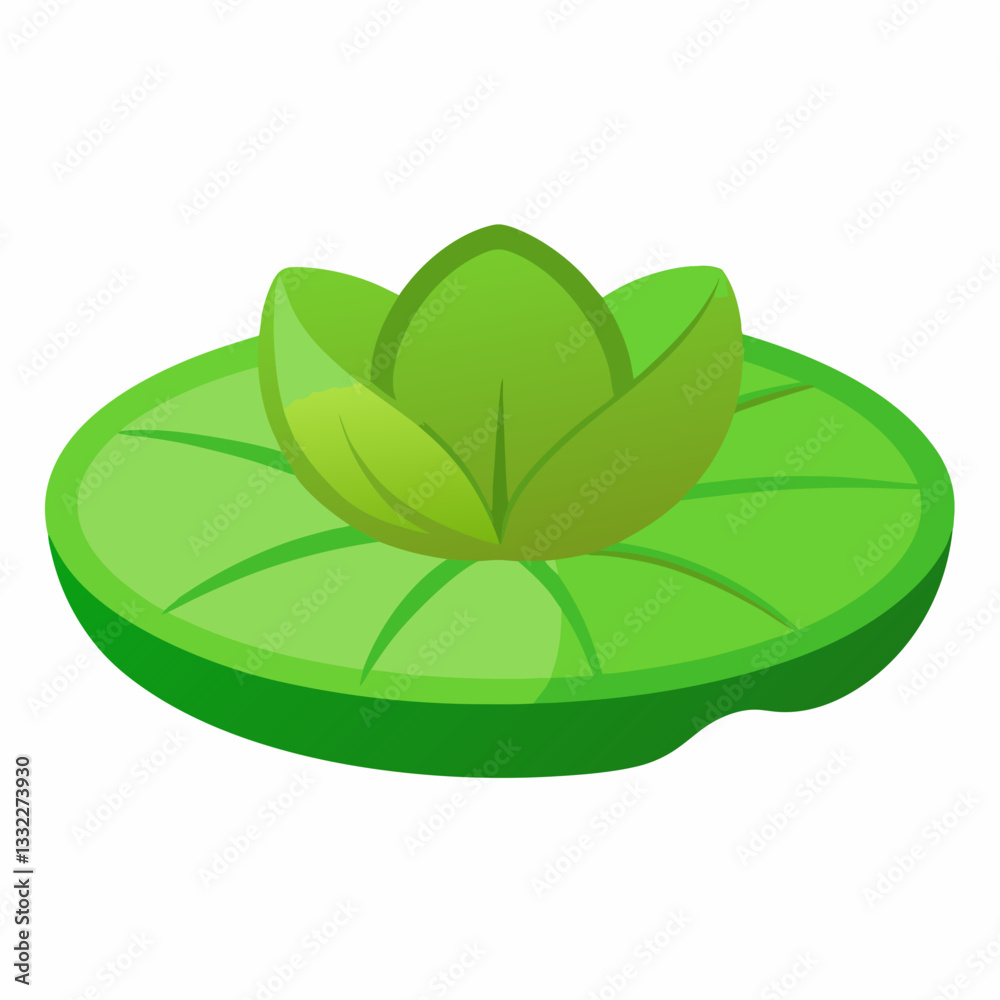 floating lily pad with smooth curving edges floating lily pad with smooth curving edges