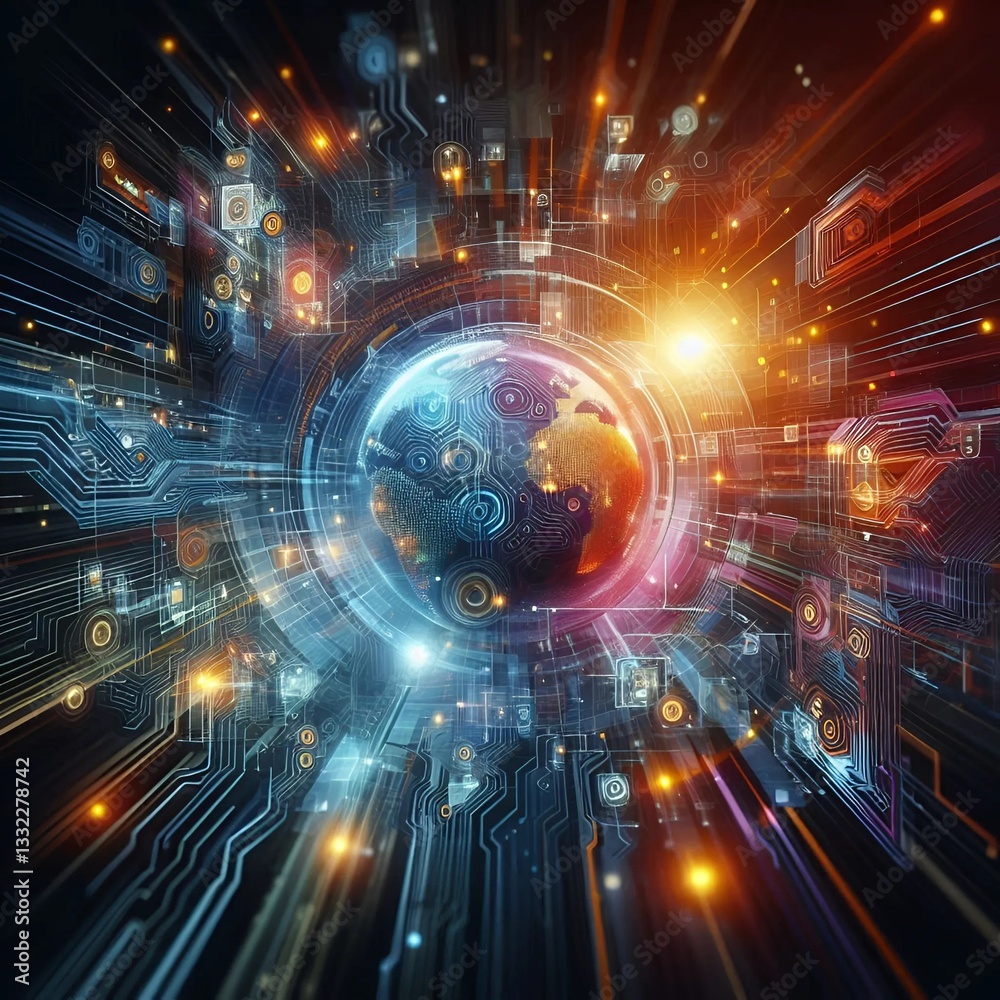 Fototapeta premium Advancing AI and IoT Integration: Revolutionizing Smart Technologies for Future Innovation