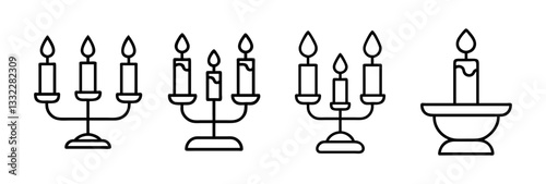 candle holder icon, candle holder line art - simple line art of candle holder, perfect for candle holder logos and icons