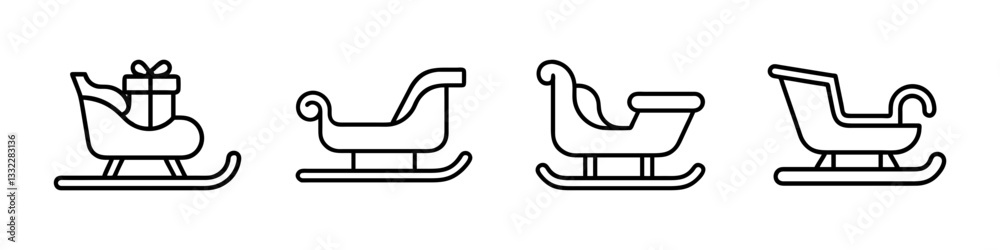 sleigh icon, sleigh line art - simple line art of sleigh, perfect for sleigh logos and icons sleigh icon, sleigh line art - simple line art of sleigh, perfect for sleigh logos and icons