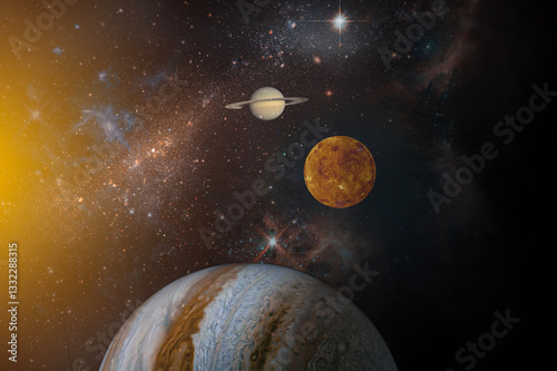 Fototapeta Naklejka Na Ścianę i Meble -  sun with the solar system concept fantasy elements of this image furnished by nasa
