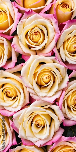 Obraz na płótnie Pink yellow roses, flower background w salonie
