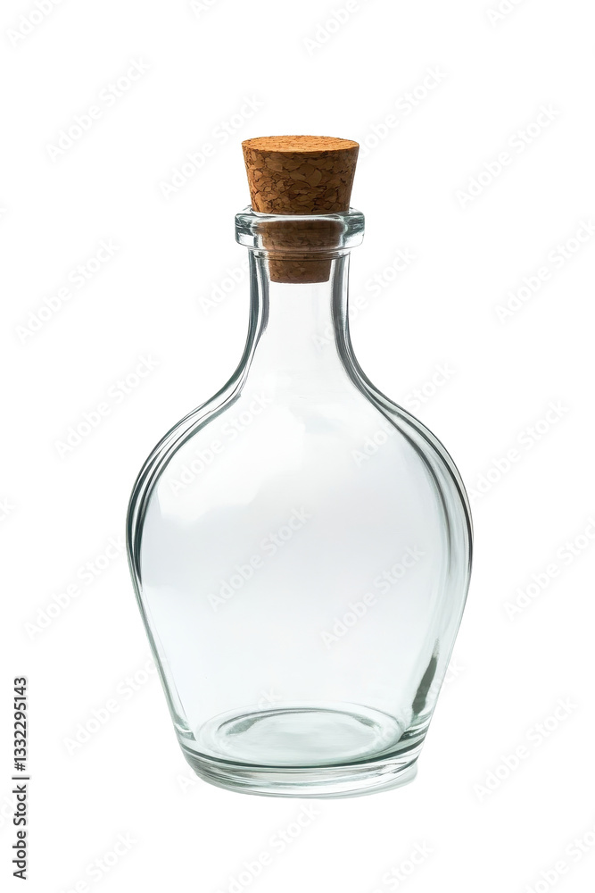 Isolated Empty Glass Bottle with Cork Isolated Empty Glass Bottle with Cork