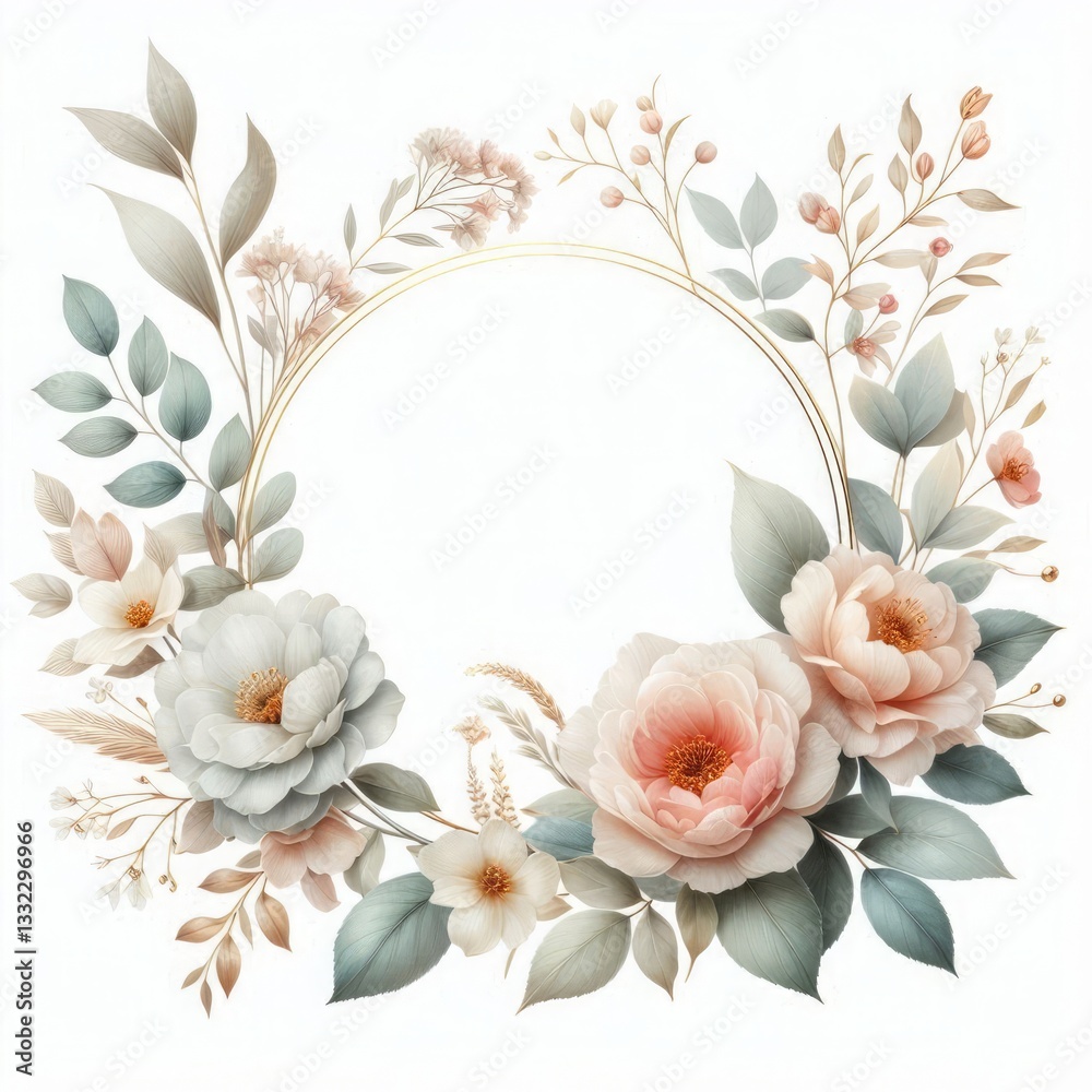Fototapeta premium Elegant floral harmony in soft pastels