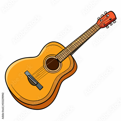 acoustic guitar isolated on white