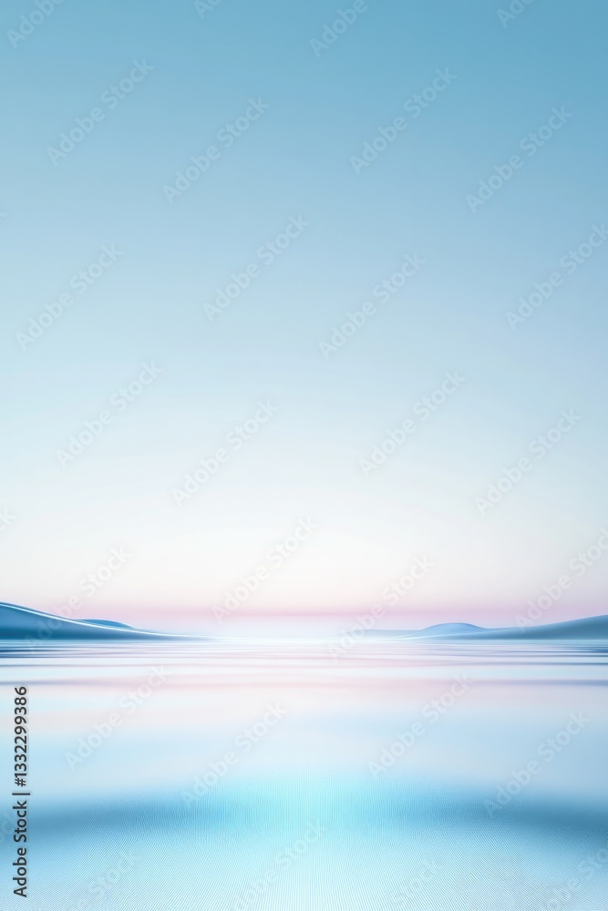 Fototapeta premium futuristic minimalistic digital landscape with cool hues of blue and silver vast uncluttered areas for text overlay