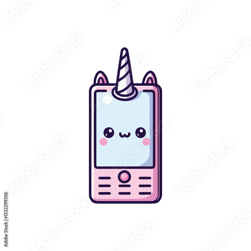 kawaii Unicorn Horn Phone vector
