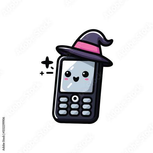 kawaii Wizard Hat Phone vector
