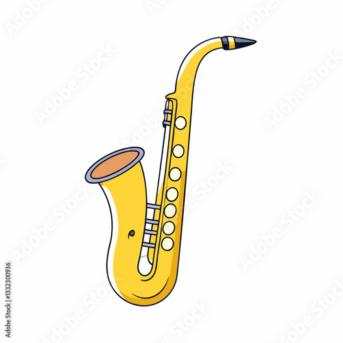 saxophone with musical notes
