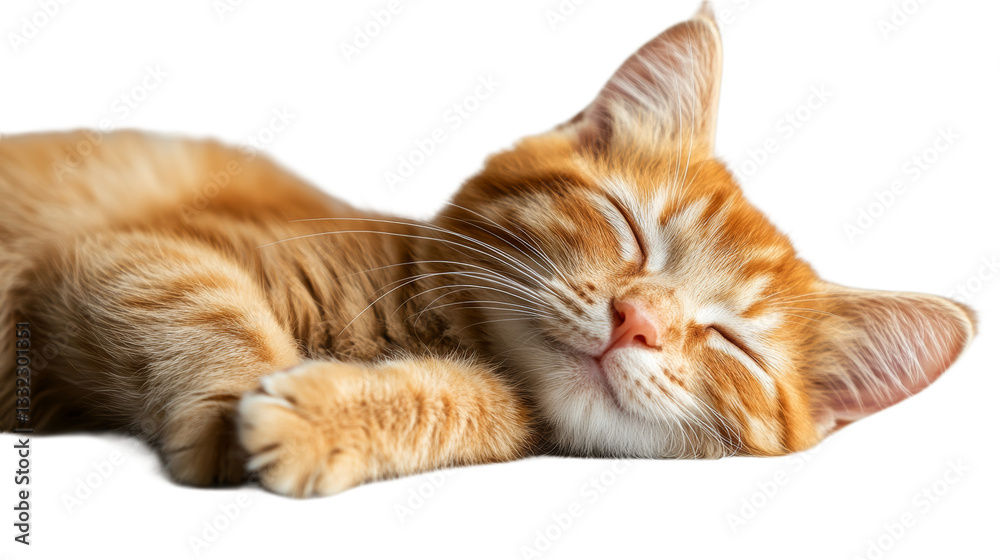 Peaceful Sleeping Ginger Cat in a Relaxed Pose Peaceful Sleeping Ginger Cat in a Relaxed Pose
