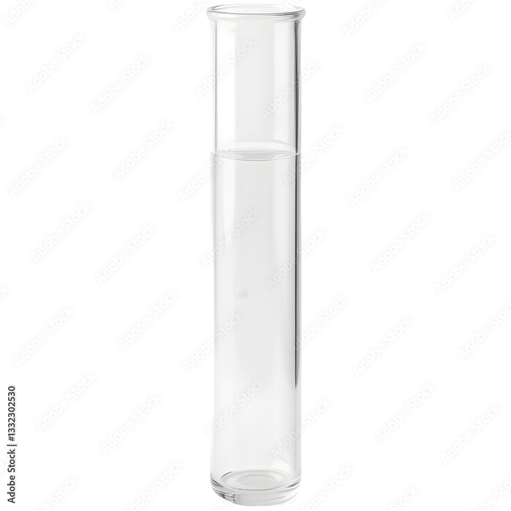 A tall, slender glass container designed for holding liquids, characterized by its cylindrical shape and narrow opening at the top. A tall, slender glass container designed for holding liquids, characterized by its cylindrical shape and narrow opening at the top.