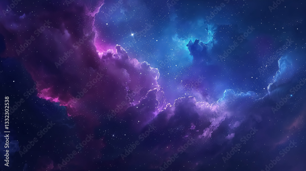 Obraz premium Night sky with stars and galaxy in outer space, universe background.