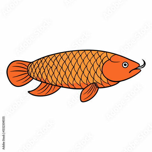 vector illustration of a goldfish