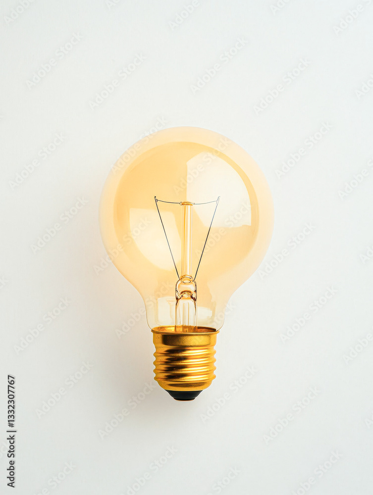 Light bulb with a warm glow against a minimalist background. Light bulb with a warm glow against a minimalist background.