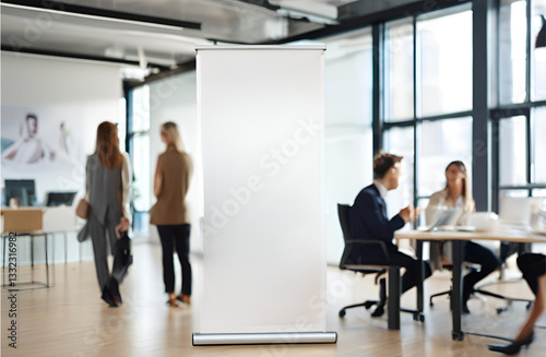 blank banner ready to be filled with your custom design, perfect for trade shows, exhibitions, or business promotions.