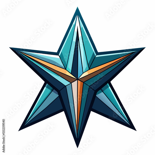 futuristic star shape with dynamic shading