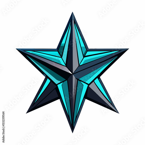 futuristic star shape with dynamic shading