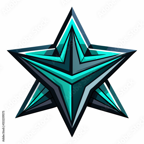 futuristic star shape with dynamic shading