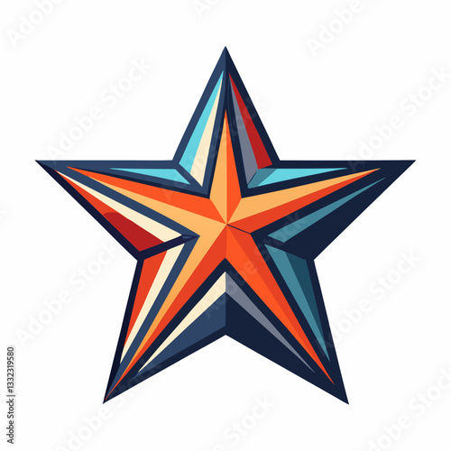 futuristic star shape with dynamic shading
