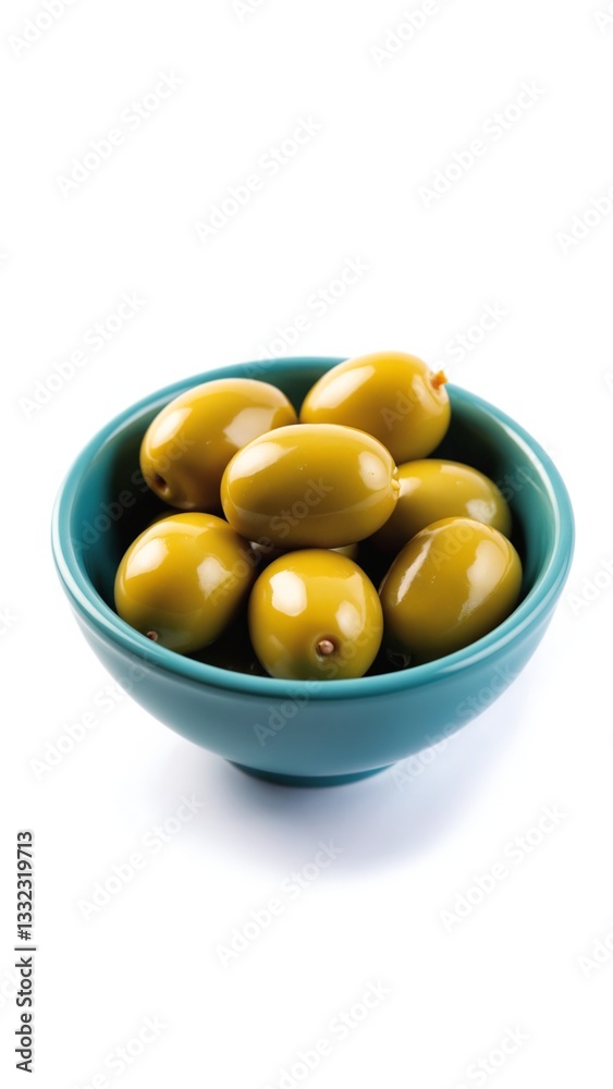Olives in a bowl, isolated on white background Olives in a bowl, isolated on white background