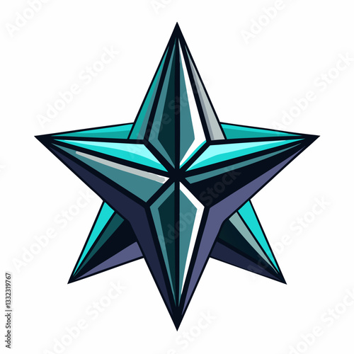 futuristic star shape with dynamic shading