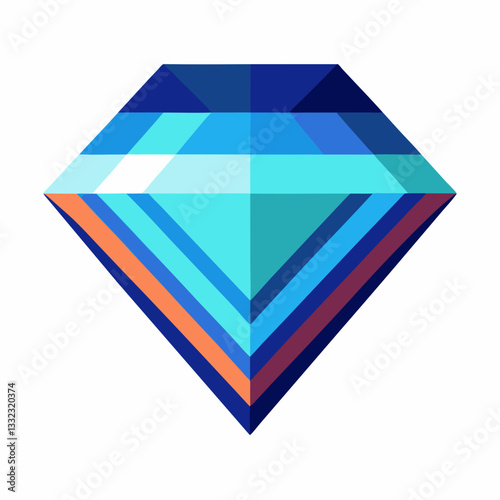 layered diamond with multi tone reflections 