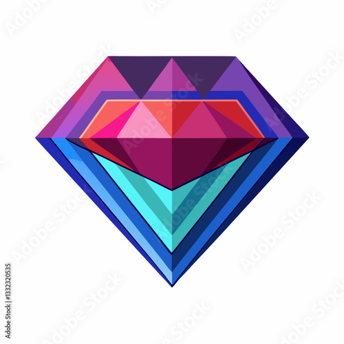 layered diamond with multi tone reflections 