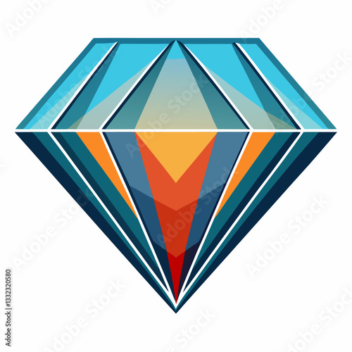 layered diamond with multi tone reflections 