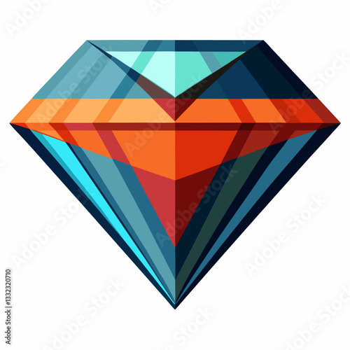 layered diamond with multi tone reflections 