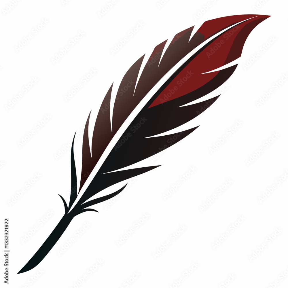 elegant feather quill with fluid ink strokes elegant feather quill with fluid ink strokes