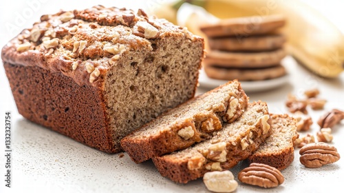 Nutty banana bread infused with crunchy nuts for a flavorful and satisfying culinary delight