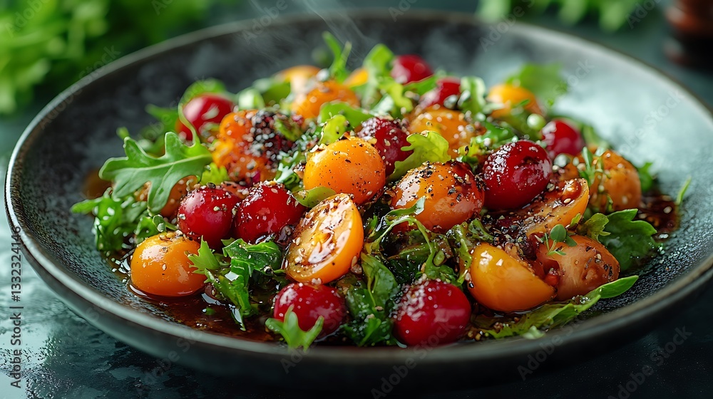 Fresh tomato cucumber salad greens close up high resolution hd image Fresh tomato cucumber salad greens close up high resolution hd image