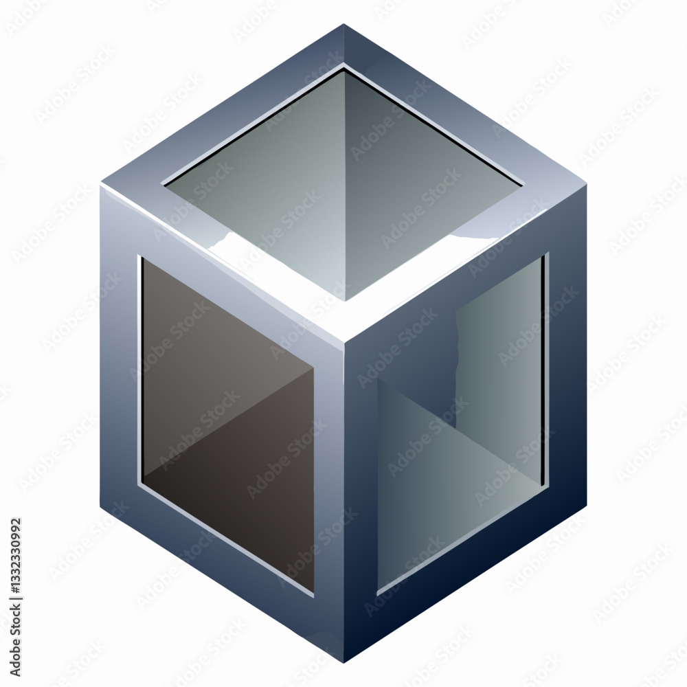 metallic cube with subtle depth