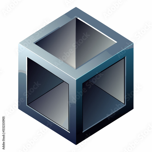metallic cube with subtle depth