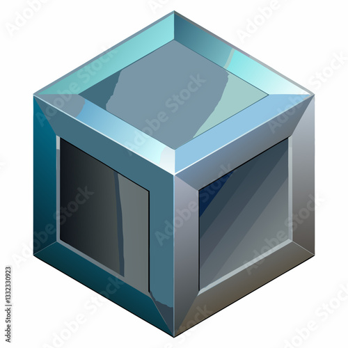 metallic cube with subtle depth