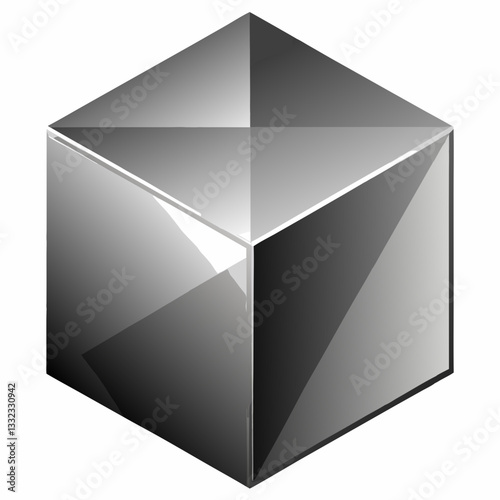 metallic cube with subtle depth
