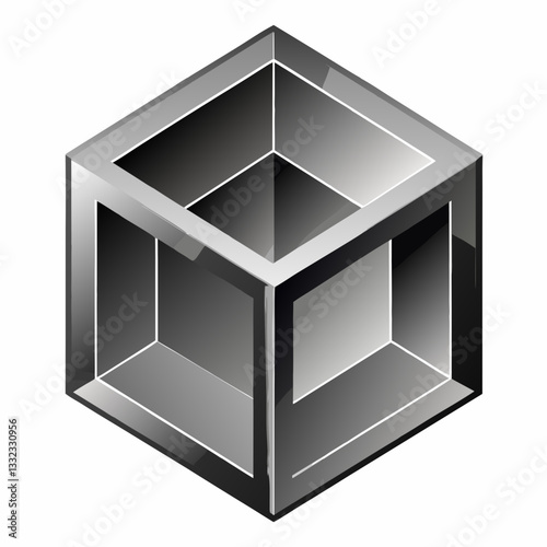 metallic cube with subtle depth