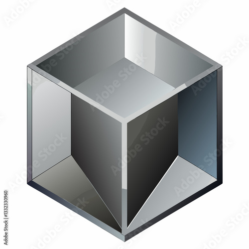 metallic cube with subtle depth