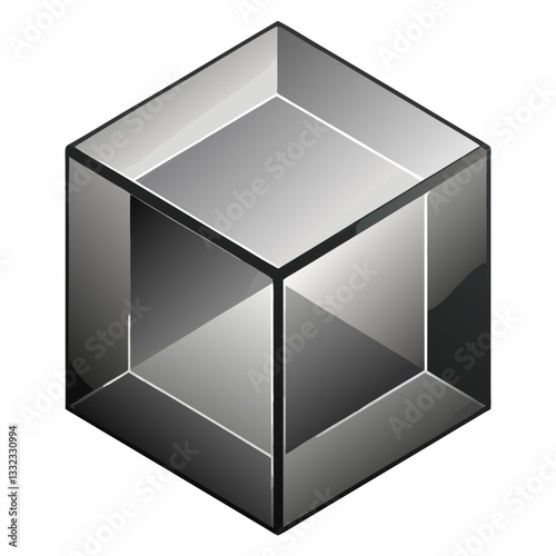 metallic cube with subtle depth